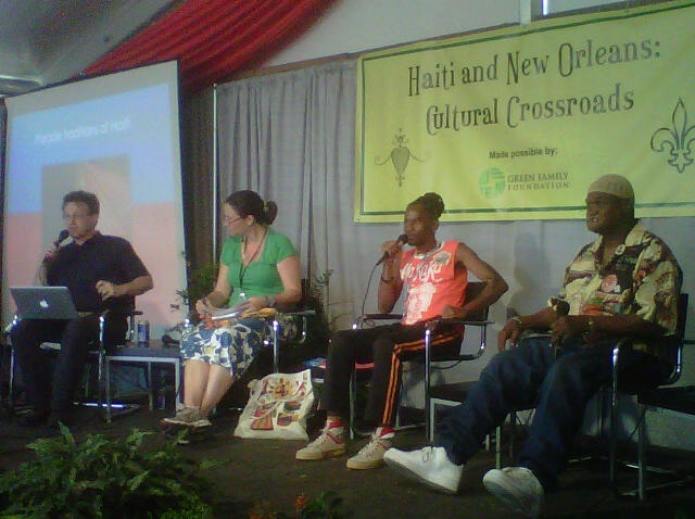Gage Averill panel discussion Haiti Pavilion - Jazz Fest